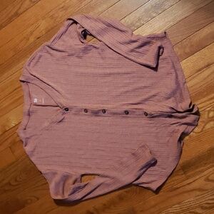 WOMENS LONG SLEEVE TOP. MAUVE FALL COLOR, SIZE SMALL